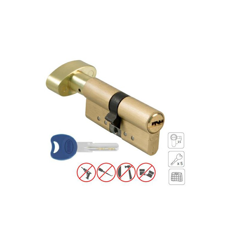 Wkładka z gałką 62mm G31/31 mosiądz satyna mod.10000