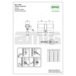 Wkładka z gałką 80mm G40/40 chrom mat podwójne sprzęgło mod. 10000