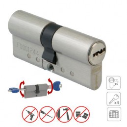 Wkładka drzwiowa 80mm 35/45 chrom mat podwójne sprzęgło mod. 10000