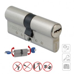 Wkładka drzwiowa 90mm 40/50 chrom mat podwójne sprzęgło mod. 10000