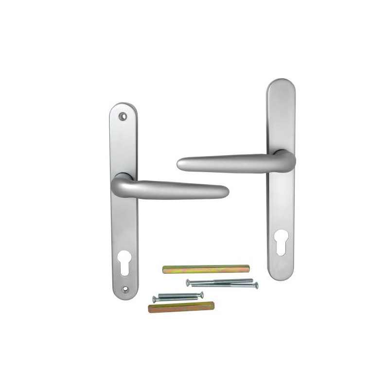 Klamka drzwiowa Overture L1/L1 92 długi szyld chrom satyna