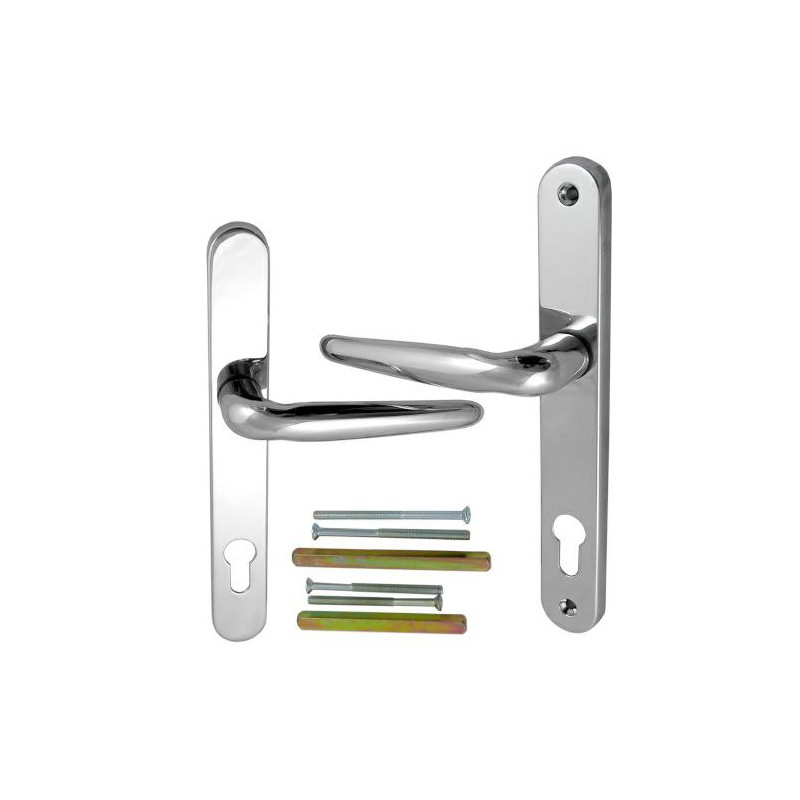 Klamka drzwiowa Overture L1/L1 92 długi szyld chrom połysk