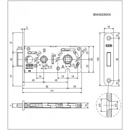 Zamek Vitra WC 18 mm ch.mat