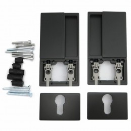 Klamka wpuszczana WAVE wkładka czarna klamka ukryta