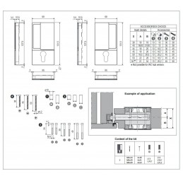Klamka wpuszczana WAVE wkładka czarna klamka ukryta