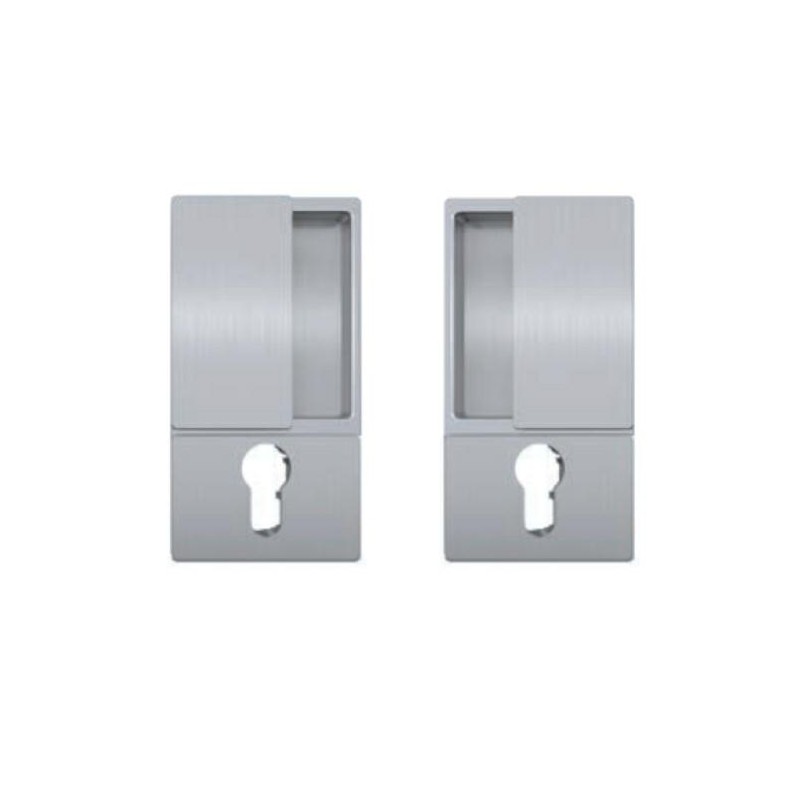 Klamka wpuszczana WAVE wkładka srebr ano RAL 9016