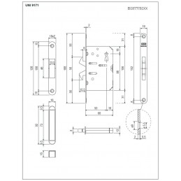 Zamek hakowy na klucz 50mm F16 chrom mat mod. SCIVOLA TT