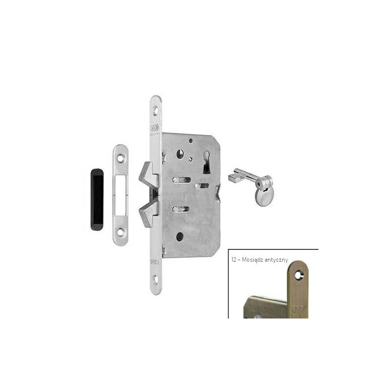 Zamek hakowy na klucz 50mm F16 mosiądz antyczny mod. SCIVOLA TT