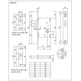 Zamek hakowy łazienkowy BT 50 F22 chrom mat mod. 701