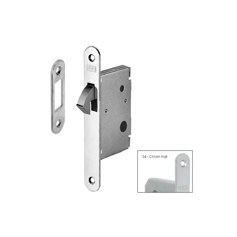 Zamek hakowy łazienkowy BT-35 chrom mat czoło 22x168mm