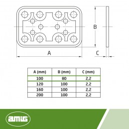 Łącznik płaski mod.504-80x100 czarny