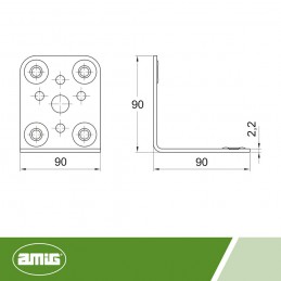 Łącznik kątowy 90x90mm cynkowany kątownik montażowy mod.302