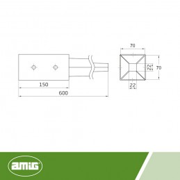 Podstawa belki mod.359-70 żółty ocy
