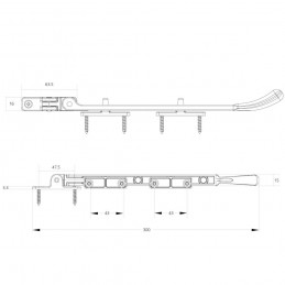 Ogranicznik okienny Blokada otwarcia Tear Drop 10" ruchomy chromowany