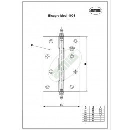 Zawias do drzwi 90x60mm mosiądz lakierowany splatany mod. 1008