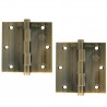 Zawias do drzwi 89x89mm mosiądz złoto antyczne splatany 2szt. mod. 3010