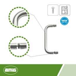 Pochwyt do drzwi szklanych pojedynczy 200x19mm inox mod.7