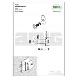 Wizjer 3-fi14, 35-60mm mos. złoto ant.