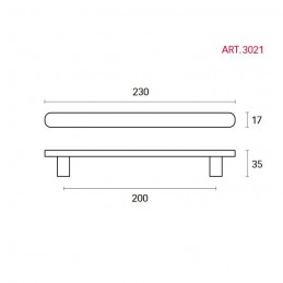 Uchwyt meblowy / pochwyt drzwiowy 200mm czarny mat mod. 3021