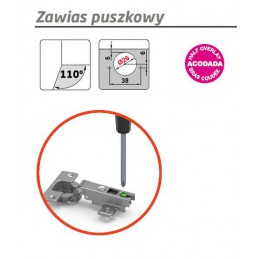 Zawias puszkowy 26mm niklowany front bliźniaczy mod.4711