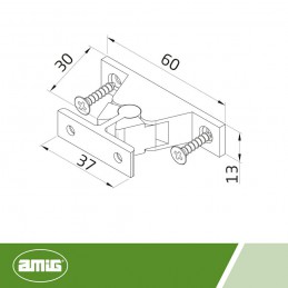 Zatrzask 101 mosiądzowany ściana