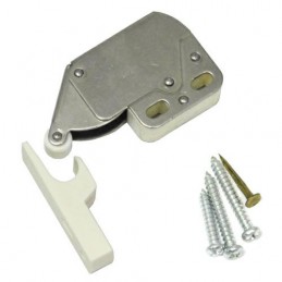 Zatrzask meblowy niklowany - biały plastik do frontów bezuchwytowych TIP-ON mod. 30