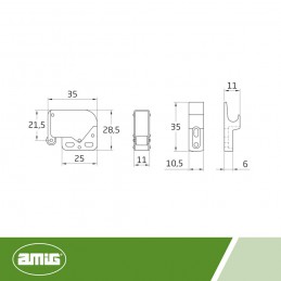 Zatrzask meblowy niklowany - czarny TIP-ON do frontów bezuchwytowych mod. 30