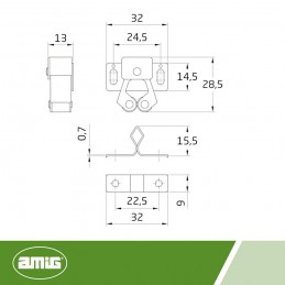 Zatrzask rolkowy cynkowany gumowe rolki mod.12