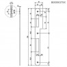 Zaczep 22x238mm z najazdem 10mm mosiądzowany do zamków PATENT