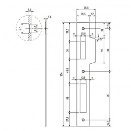 Zaczep SICURREZA F25/204 z naj.niklowan