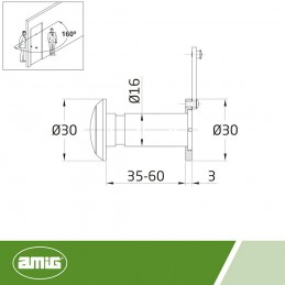 Wizjer do drzwi 35-60mm fi.16 chrom mat mod. 7