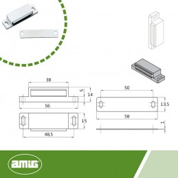Zatrzask magnetyczny 10 -56x15 biały