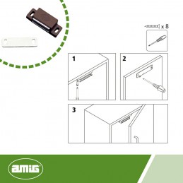 Zatrzask magnetyczny 5-43x15 brąz 2 szt.