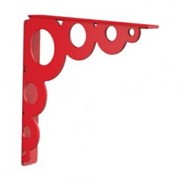 Wspornik półki stalowy czerwony 180x180mm BUBBLE 18