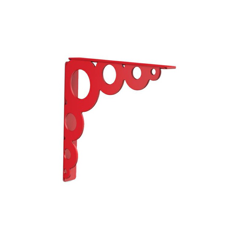 Wspornik półki stalowy czerwony 180x180mm BUBBLE 18