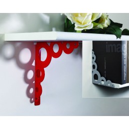 Wspornik półki stalowy czerwony 180x180mm BUBBLE 18