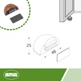 Odbój magnetyczny drewniany mahoń mod. 407 odbojnik podłogowy