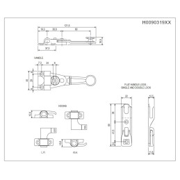 Zestaw mały zamknięcia 2 skrzydłowej okiennicy czarny AGB