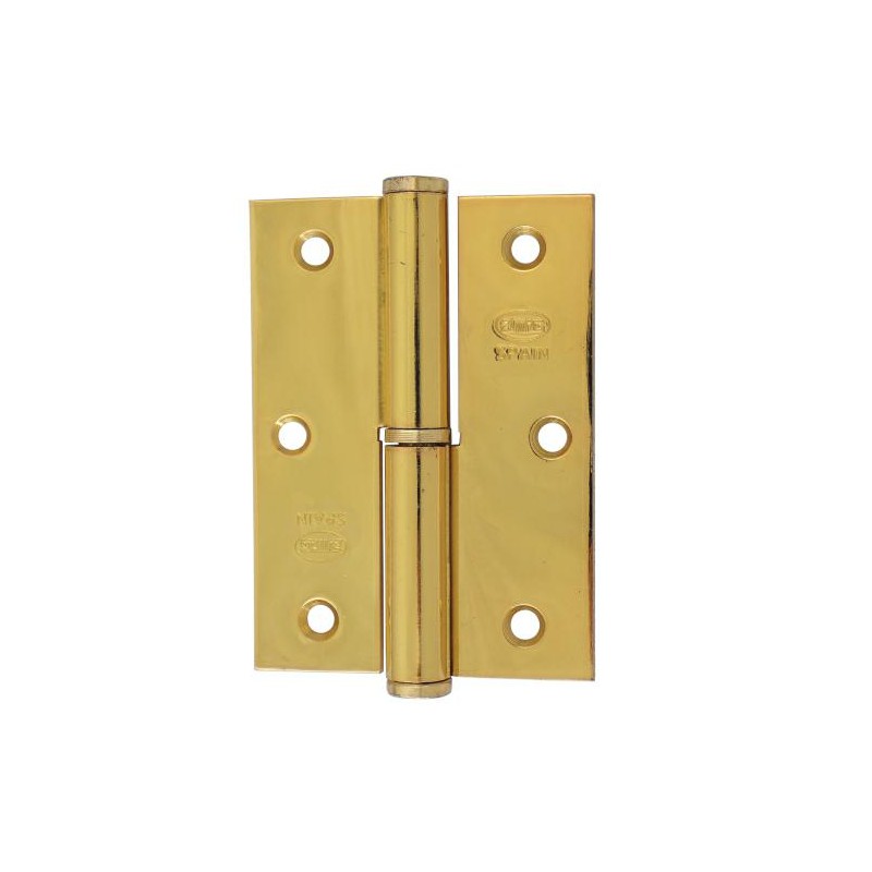 Zawias do drzwi 90x65mm stal mosiądzowany połysk LEWY (pl) mod. 424