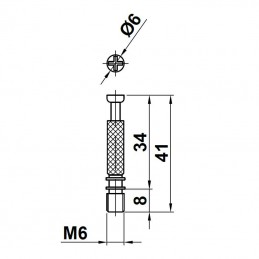 Śruba meblowa do mimośrodu 45x34x8mm M6 cynkowana mod.55