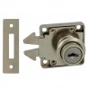 Zamek meblowy do drzwi przesuwnych fi.19mm niklowany mod.2A