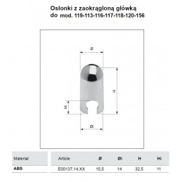 Osłonka do zawiasu fi. 14mm plastikowa czarna mod. 119