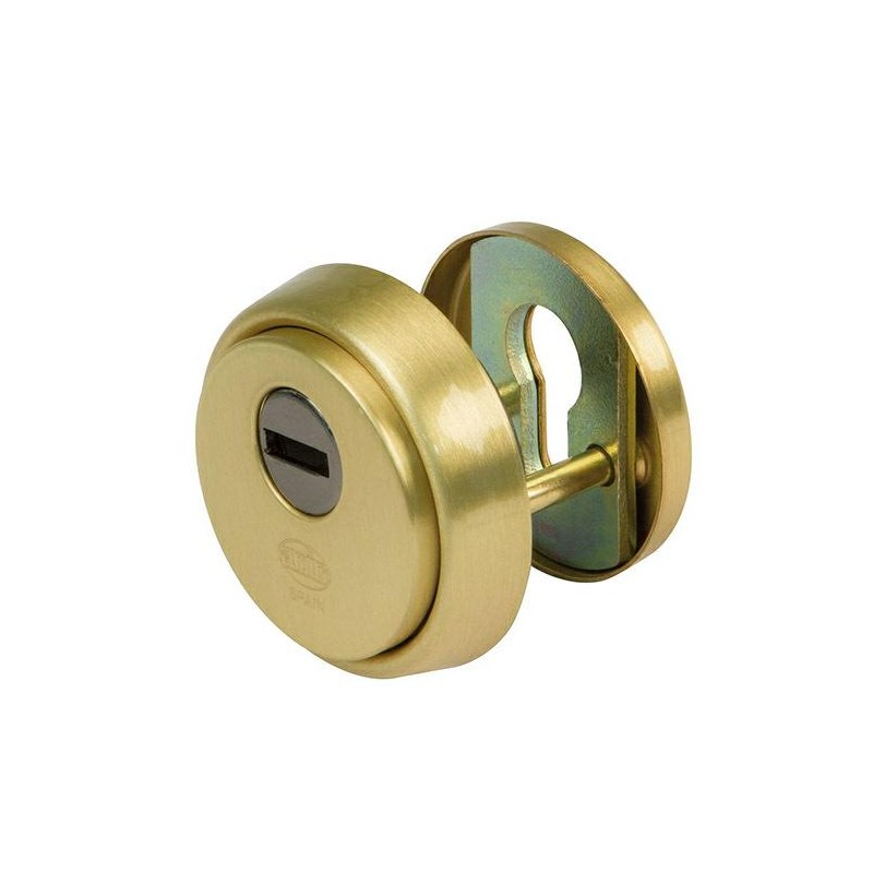 Szyld antywłamaniowy 65mm mosiądz satyna mod. 30