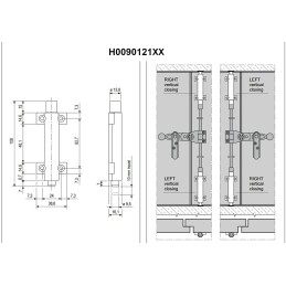 Zamykacz wysuwany srebrny mat lewy AGB