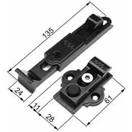 Zatrzask okiennicy automatyczny bez powłoki AGB Piesek