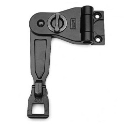 Zamknięcie okiennicy Ramię 75mm 180st.    suwak czarne