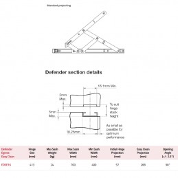 Zawias nożycowy EDSE16 408mm EC