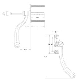 Klamka Tear Drop Lewa złota