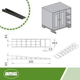 Klin poziomujący mod. 160 (z możliwością  cięcia) 4 szt. DIS