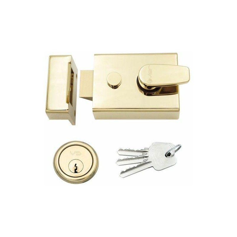 Zamek drzwiowy nawierzchniowy 60mm b/w złoty